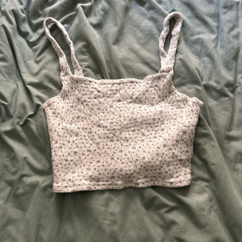 White Tank Top with Flowers